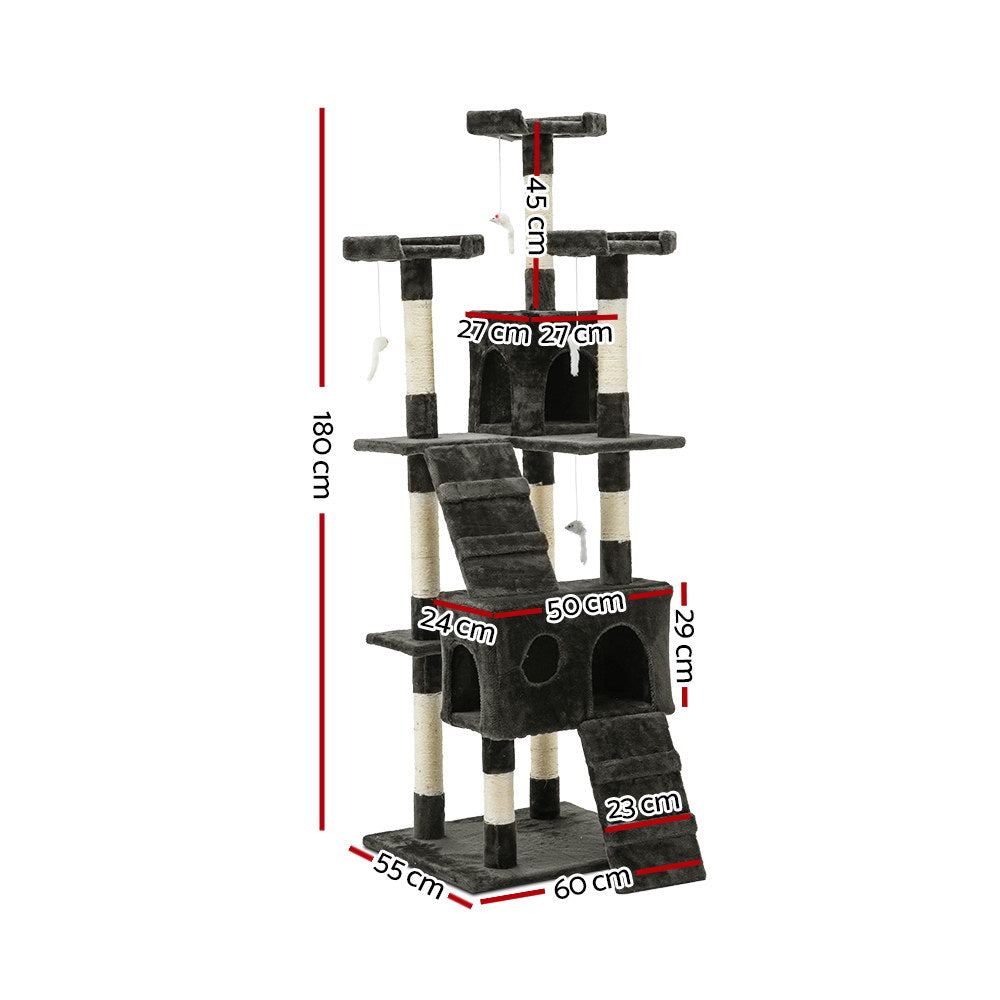 i.Pet Cat Tree 180cm Trees Scratching Post Scratcher Tower Condo House Furniture Wood