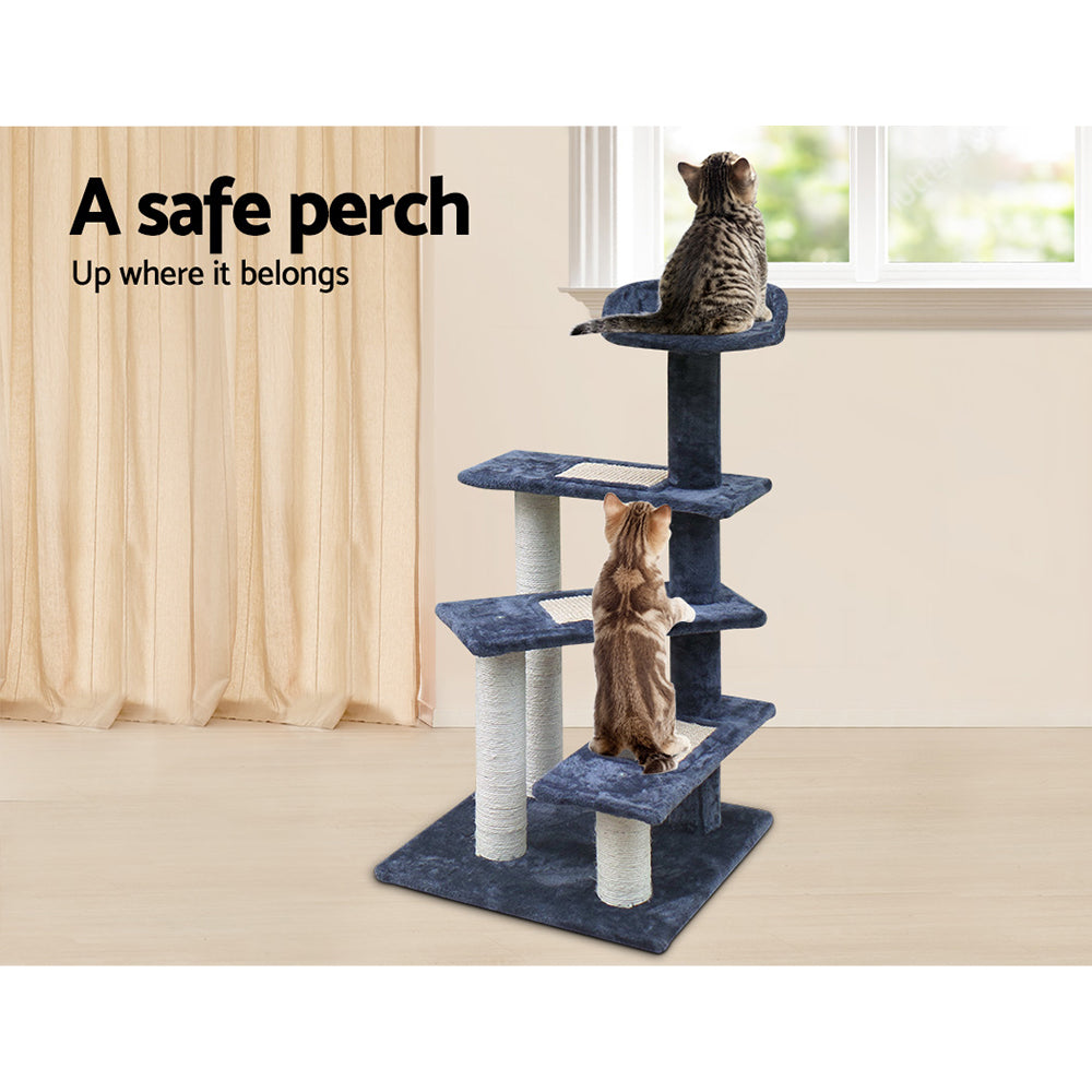 i.Pet Cat Tree 100cm Trees Scratching Post Scratcher Tower Condo House Furniture Wood Steps