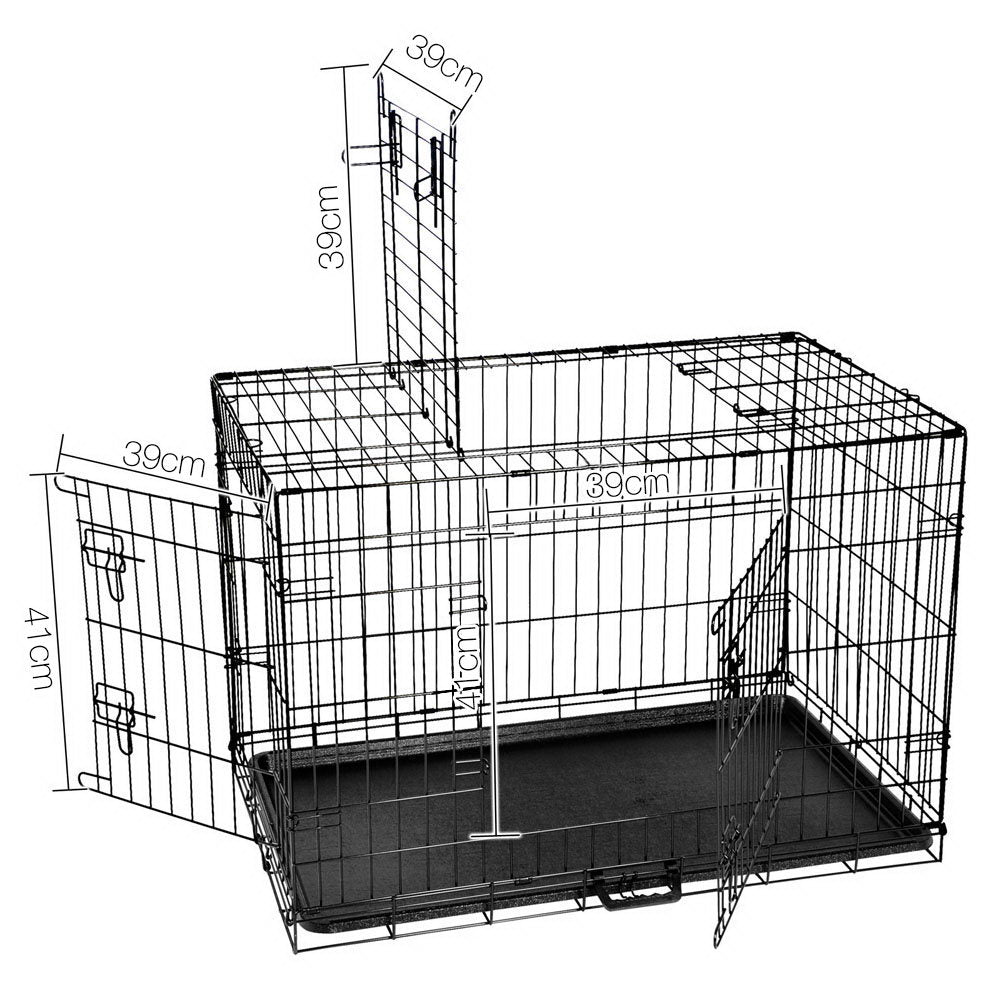 i.Pet 36inch Collapsible Pet Cage with Cover - Black & Green