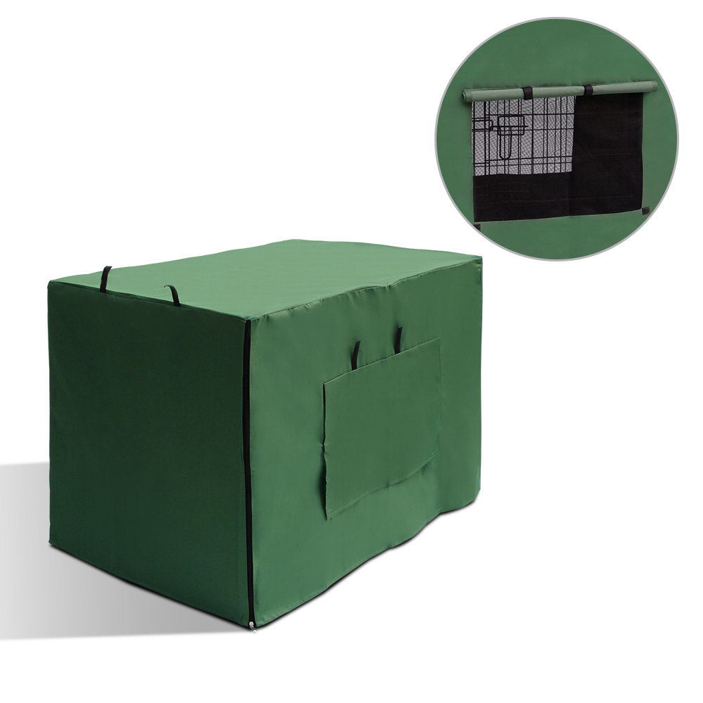 i.Pet 36inch Collapsible Pet Cage with Cover - Black & Green