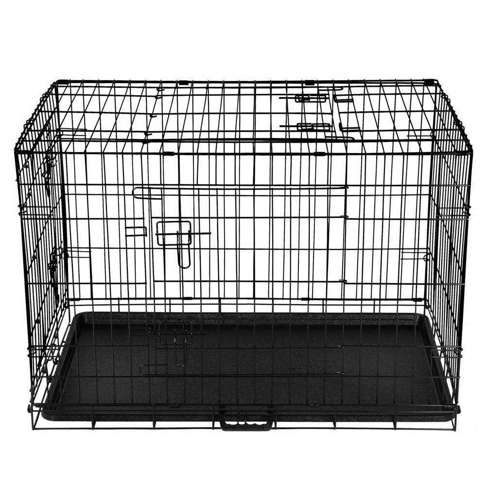 i.Pet 36inch Collapsible Pet Cage with Cover - Black & Green