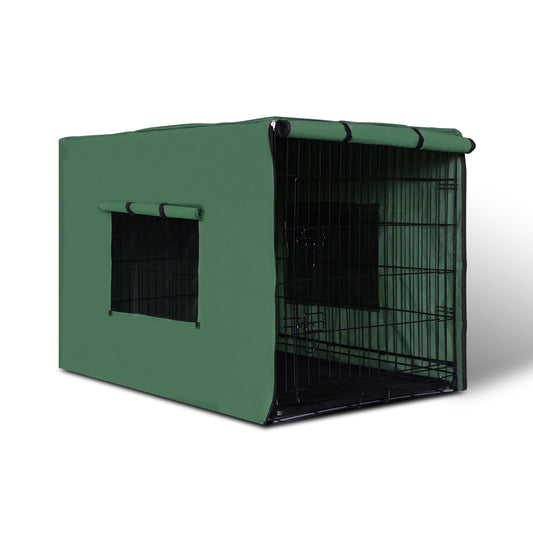 i.Pet 48inch Collapsible Pet Cage with Cover - Black & Green