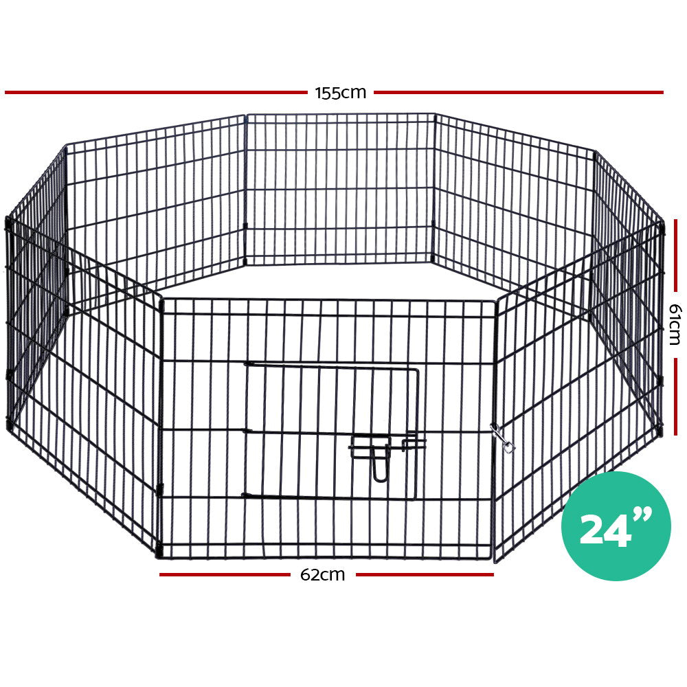 i.Pet 24" 8 Panel Pet Dog Playpen Puppy Exercise Cage Enclosure Play Pen Fence