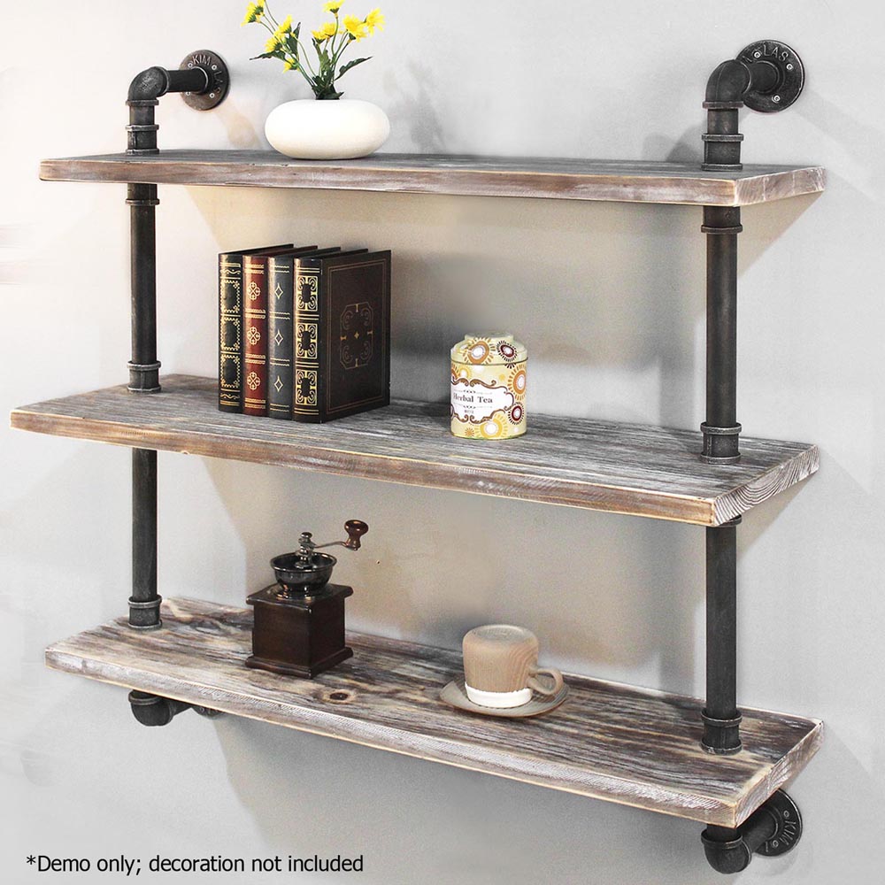 Artiss Display Wall Shelves Industrial DIY Pipe Shelf Brackets Rustic Bookshelf