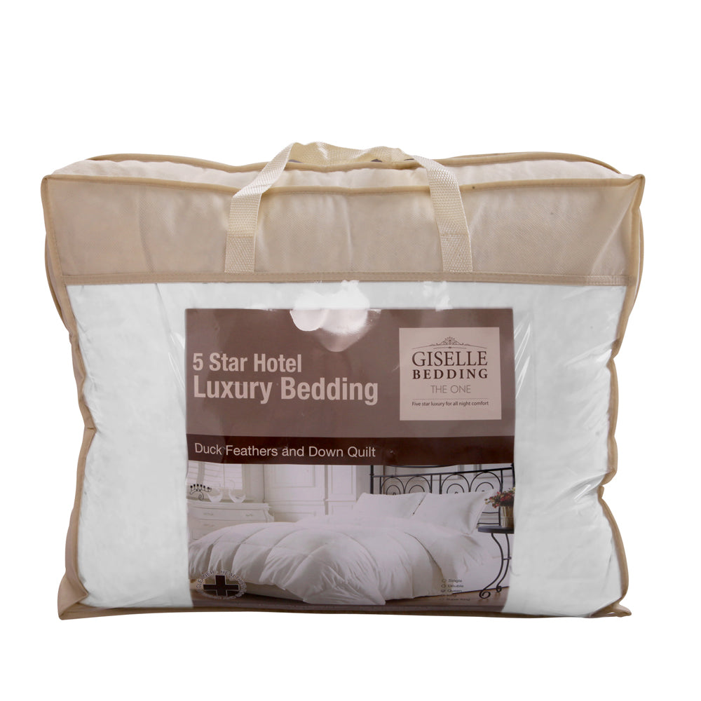Giselle Bedding Duck Down Feather Quilt 500GSM Queen Size