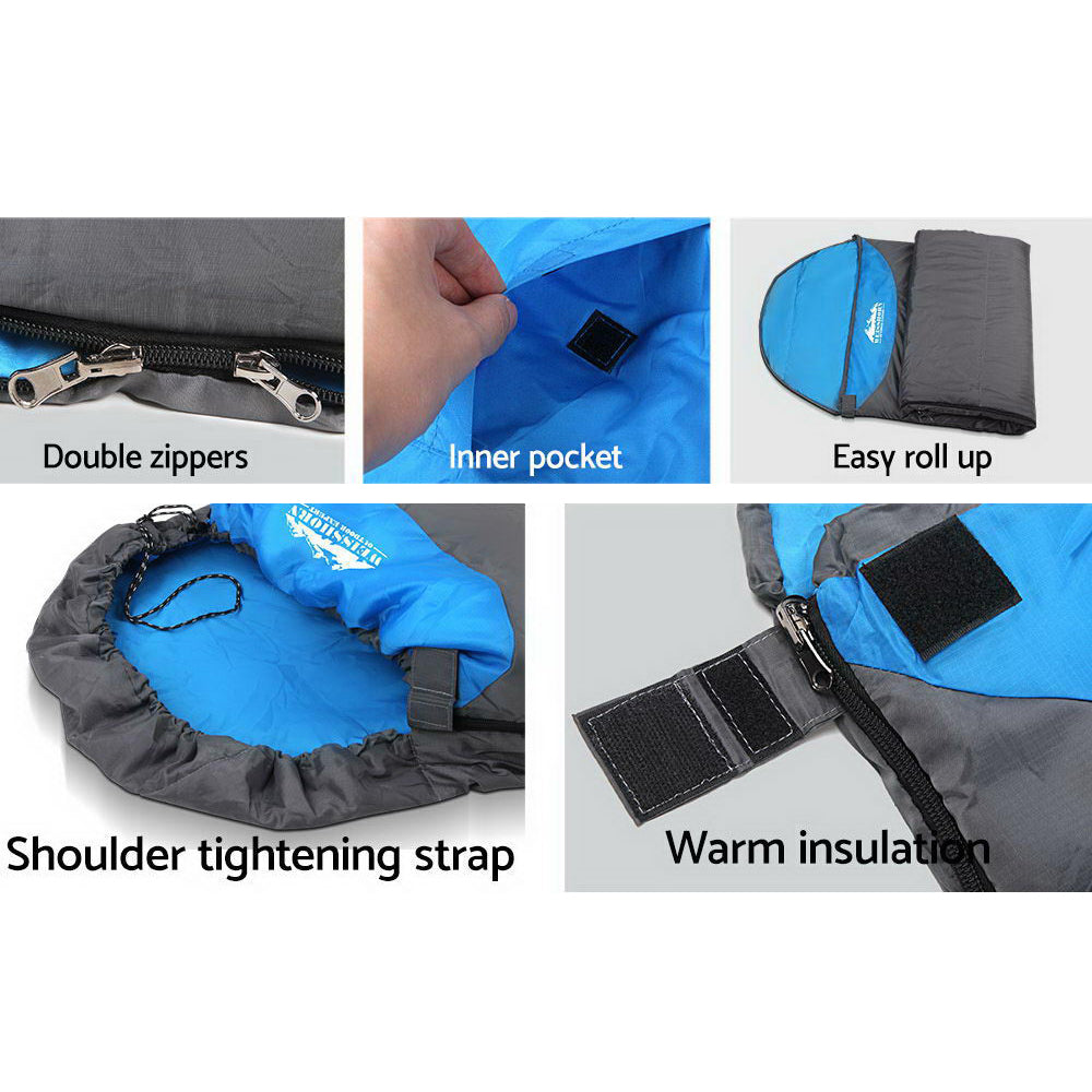 Weisshorn Single Thermal Micro Compact Sleeping Bag - Blue & Grey