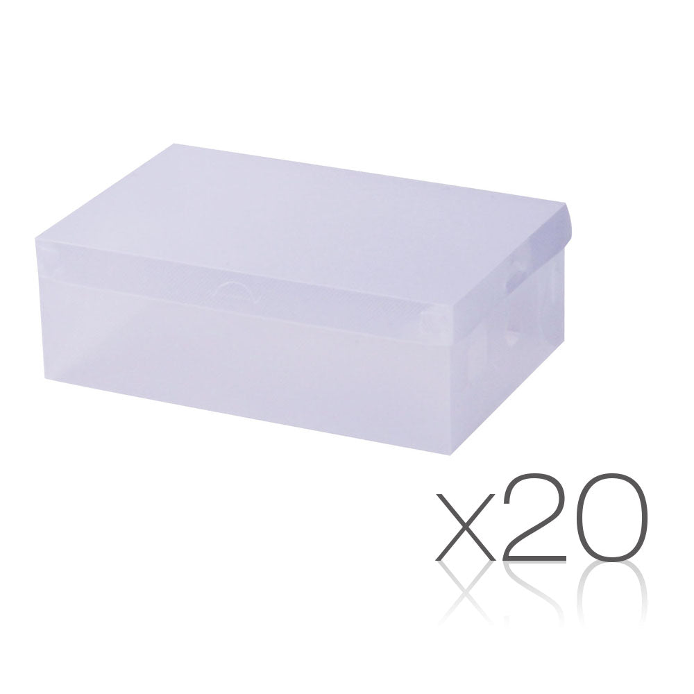 Set of 20 Transparent Stackable Shoe Storage Box 