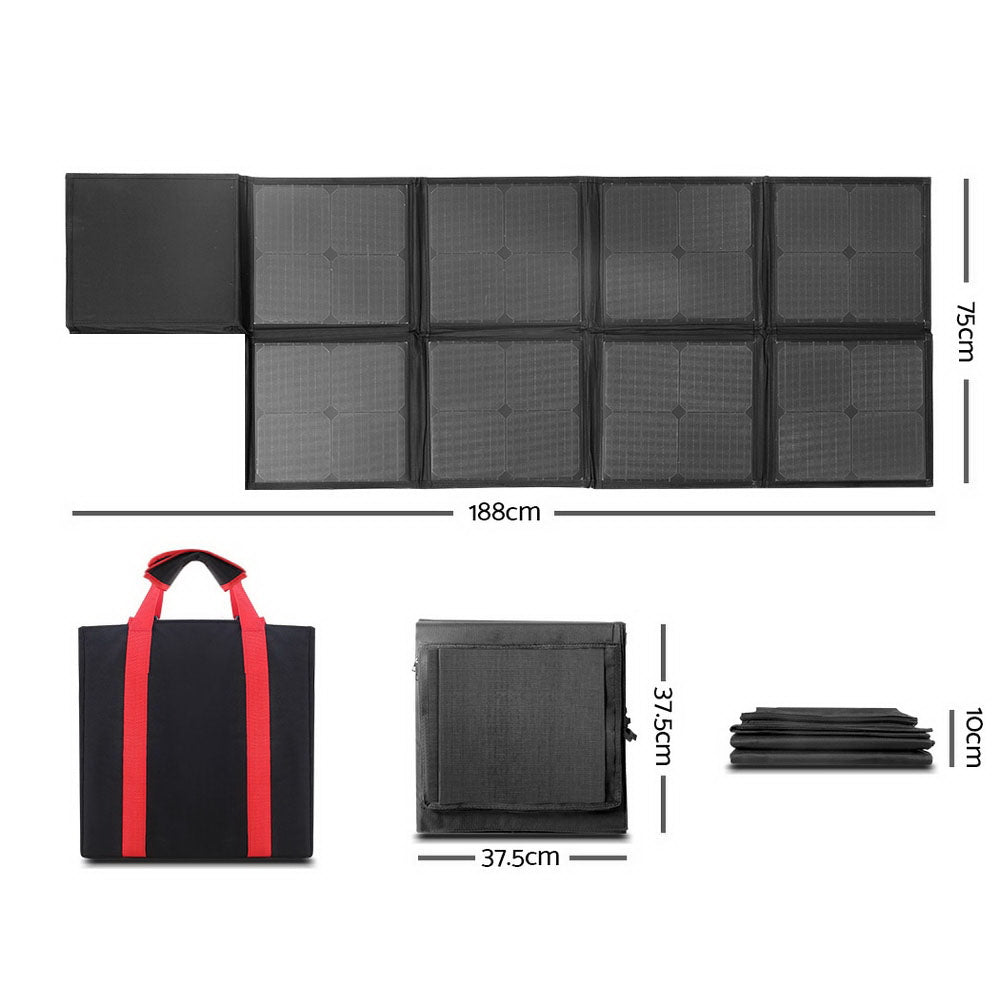 Solraiser 160W Folding Solar Panel Blanket Kit Regulator Black