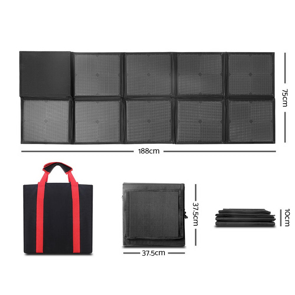 Solraiser 200W Folding Solar Panel Blanket Kit Regulator Black