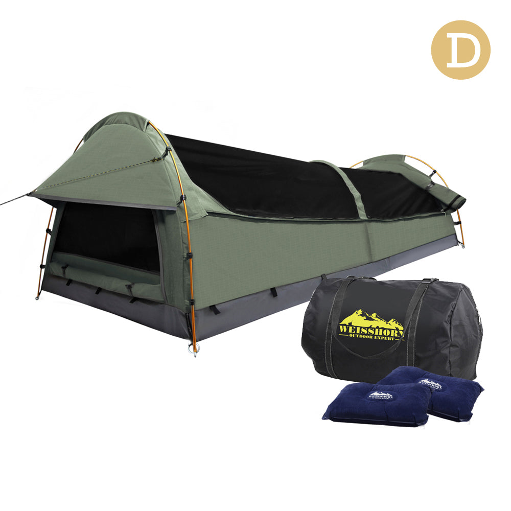 Weisshorn Double Swag Camping Swag Canvas Tent - Celadon