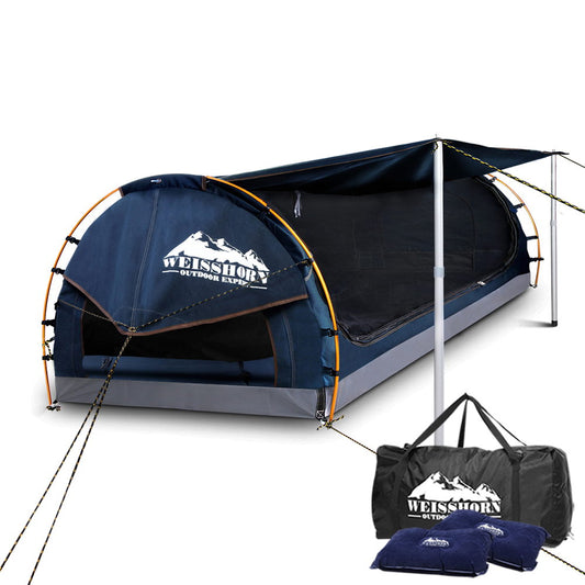 Weisshorn Double Swag Camping Swag Canvas Tent - Dark Blue