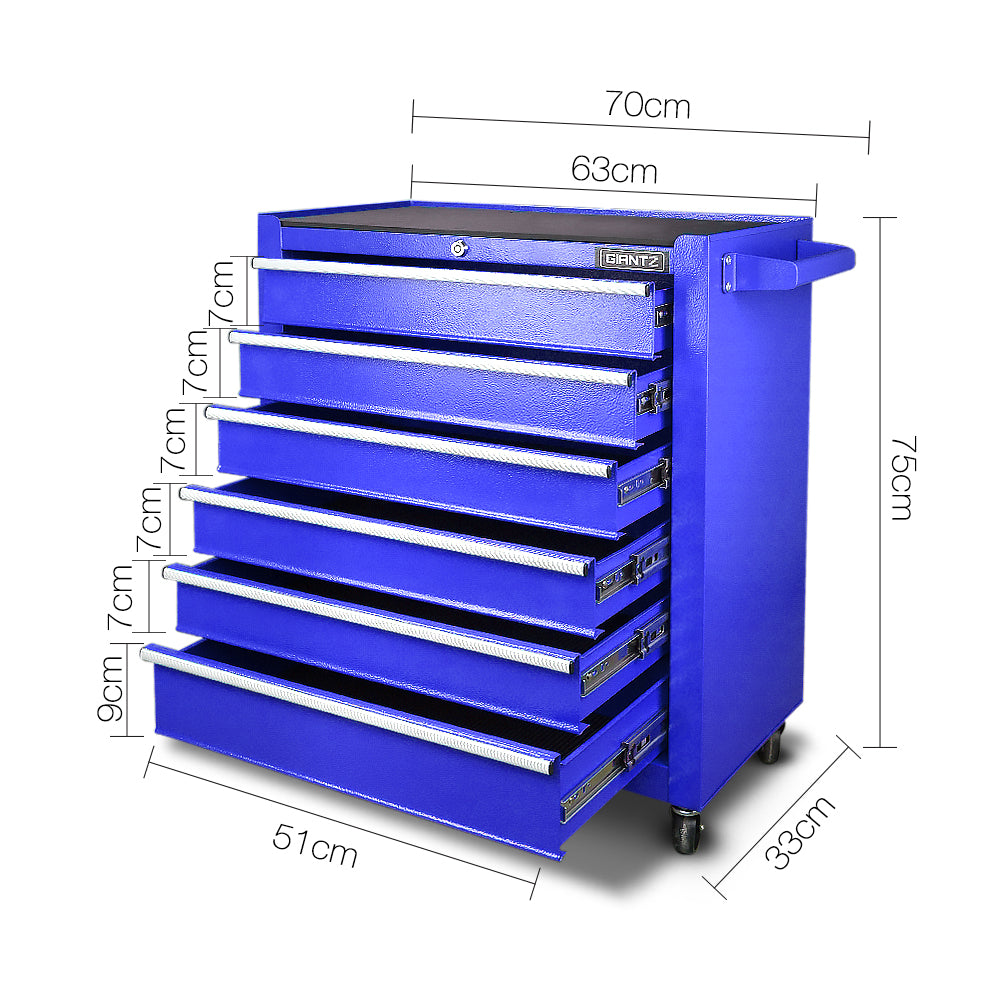 Giantz 6 Drawer Mechanic Tool Box Storage - Blue