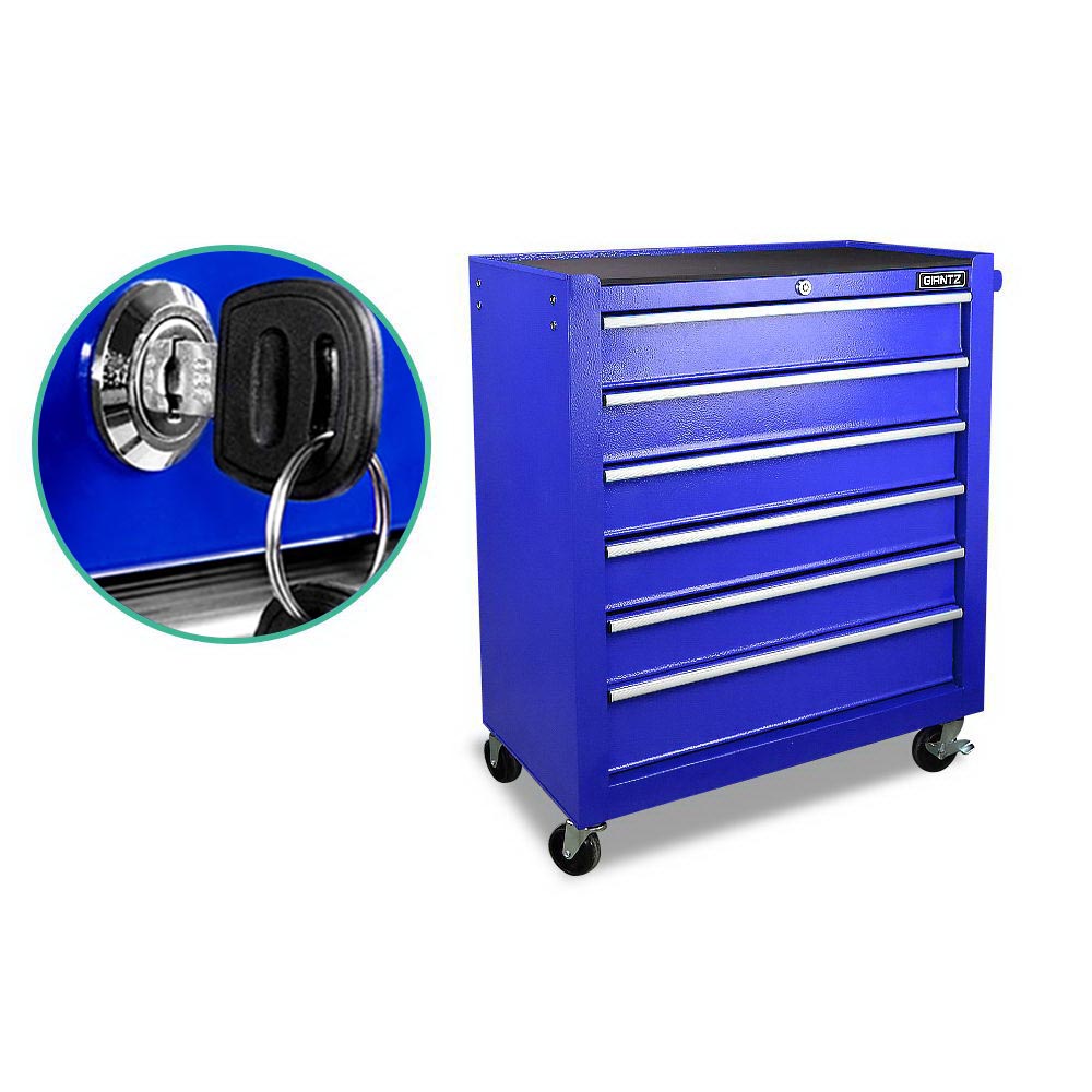 Giantz 6 Drawer Mechanic Tool Box Storage - Blue