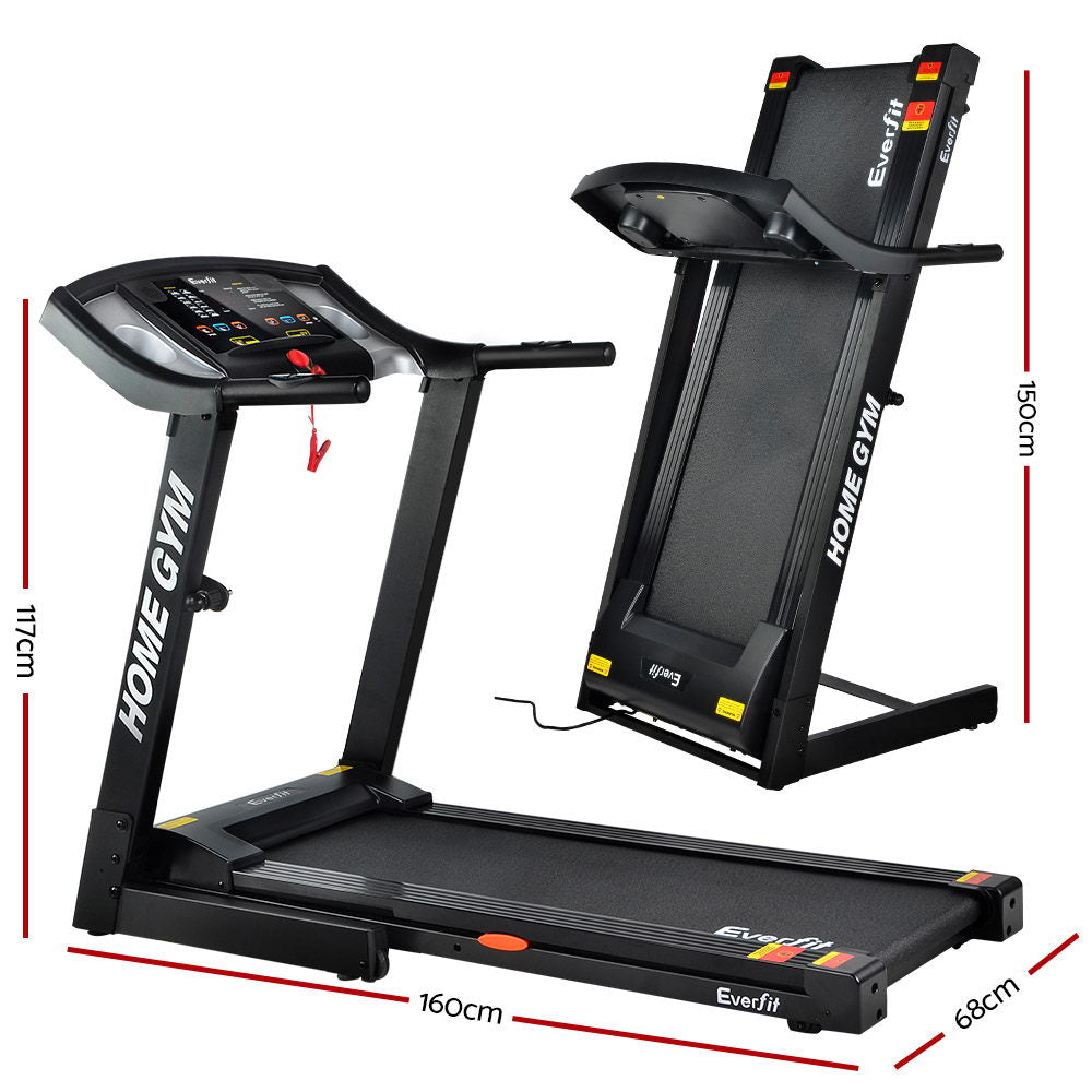 Everfit Electric Treadmill 40cm Running Home Gym Fitness Machine Black