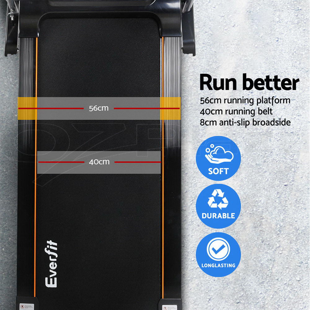 Everfit Electric Treadmill 40cm Running Home Gym Fitness Machine Black Silver