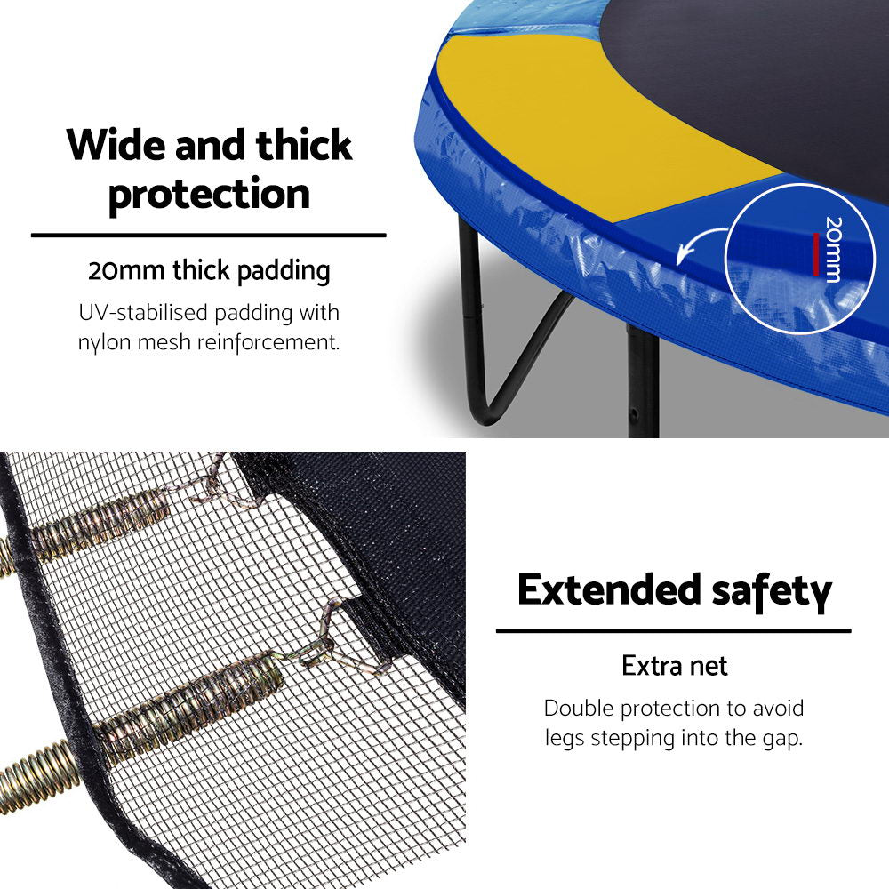 Everfit 10FT Trampoline With Basketball Hoop - Rainbow