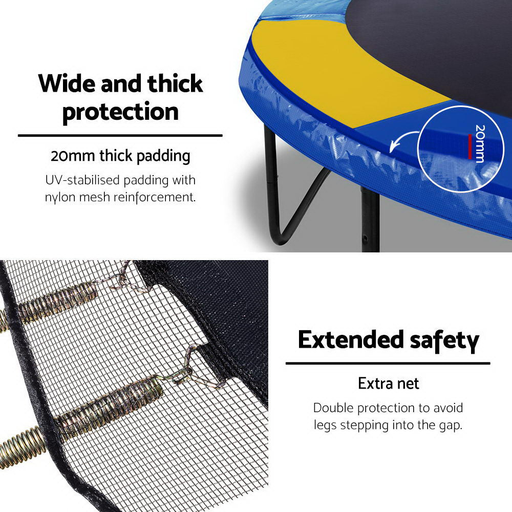 Everfit 12FT Trampoline With Basketball Hoop - Rainbow