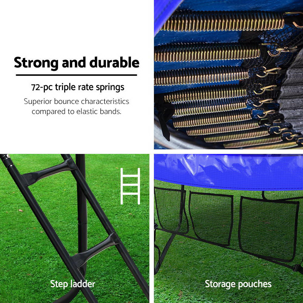 Everfit 12FT Trampoline With Basketball Hoop - Rainbow