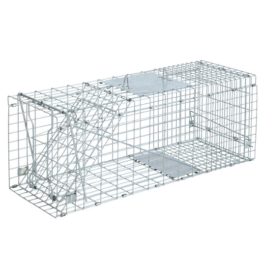 Humane Animal Trap Cage 66 x 23 x 25cm  - Silver