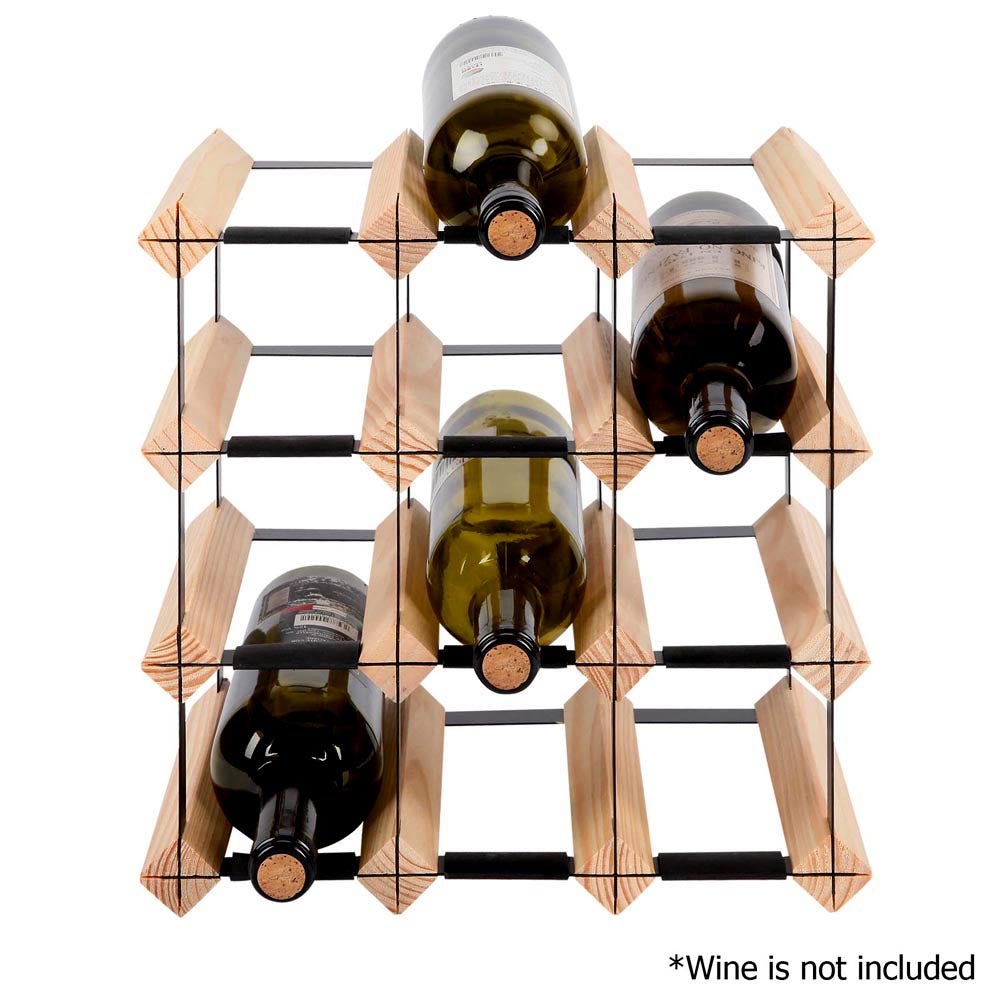 Artiss 12 Bottle Timber Wine Rack