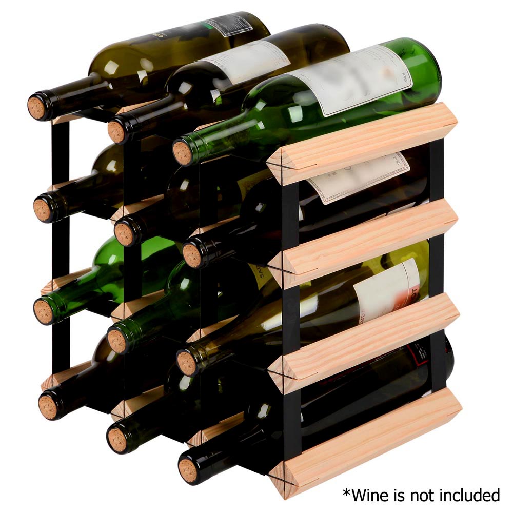 Artiss 12 Bottle Timber Wine Rack